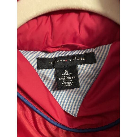 Tommy Hilfiger Red Puffer Jacket Size M Down/Feathers - 20” Chest; 34” Length - Picture 4 of 8